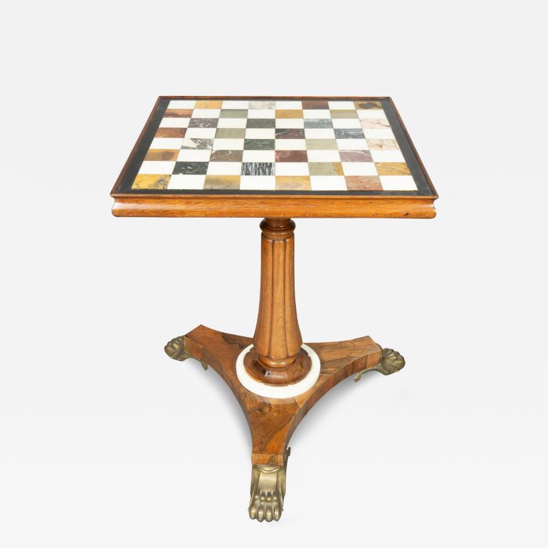 William IV Rosewood And Marble Games Table