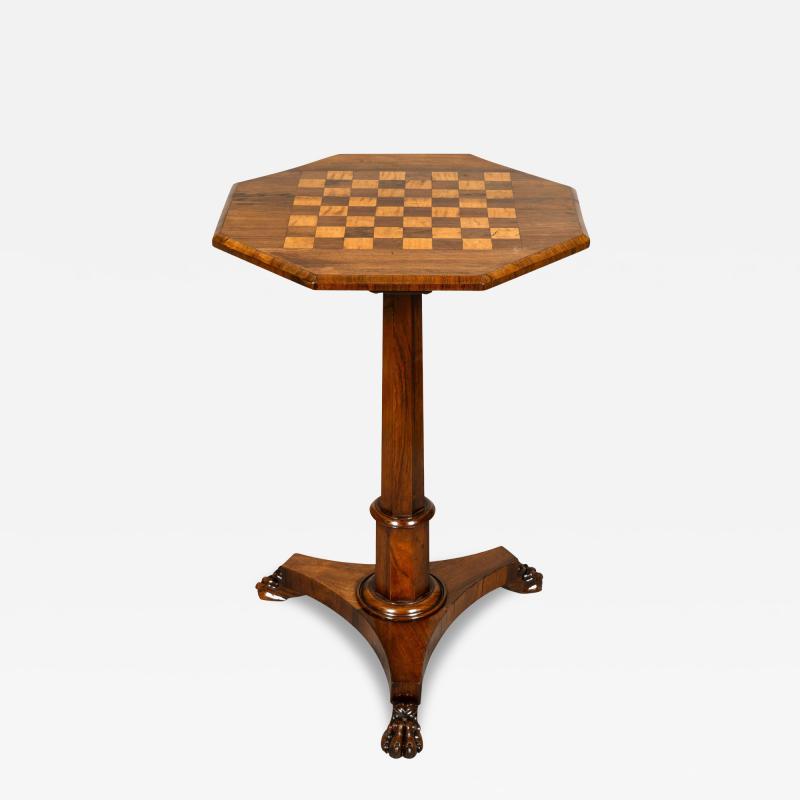 William IV Rosewood Game Top Candle Stand
