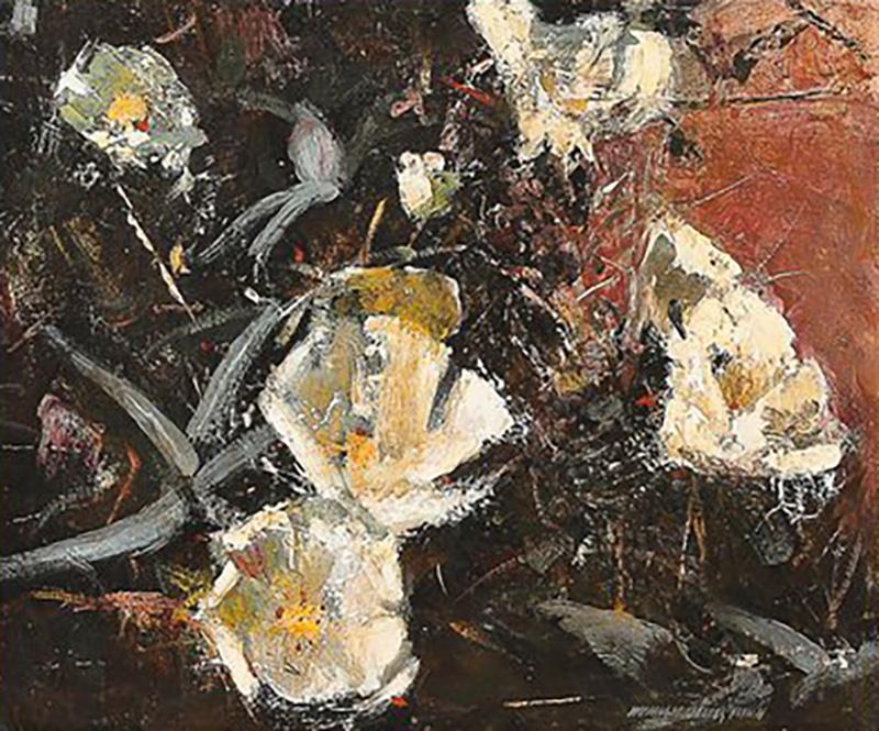 William James Flynn Expressionist Still Life of Flowers Western Types by William James Flynn