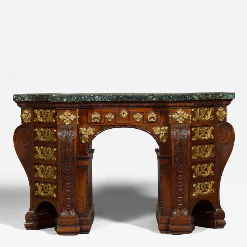William Kent The Bute Kneehole Table Mahogany and gilt brass mounted kneehole side table