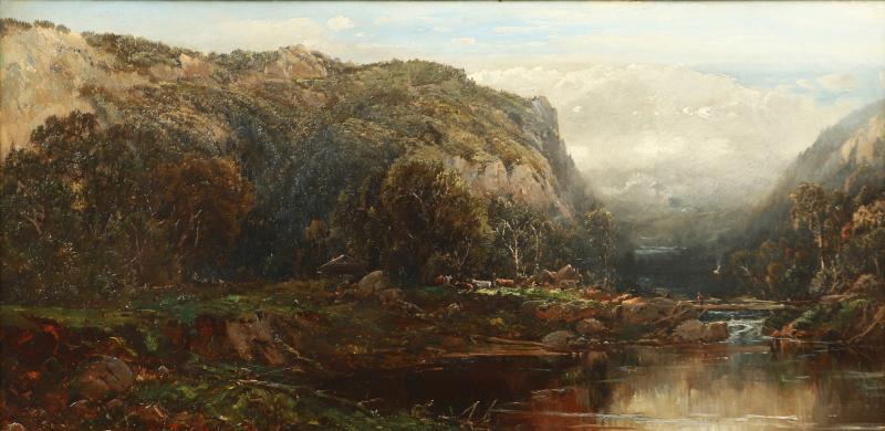 William Louis Sonntag Sr Landscape View of Mountains and Inlet