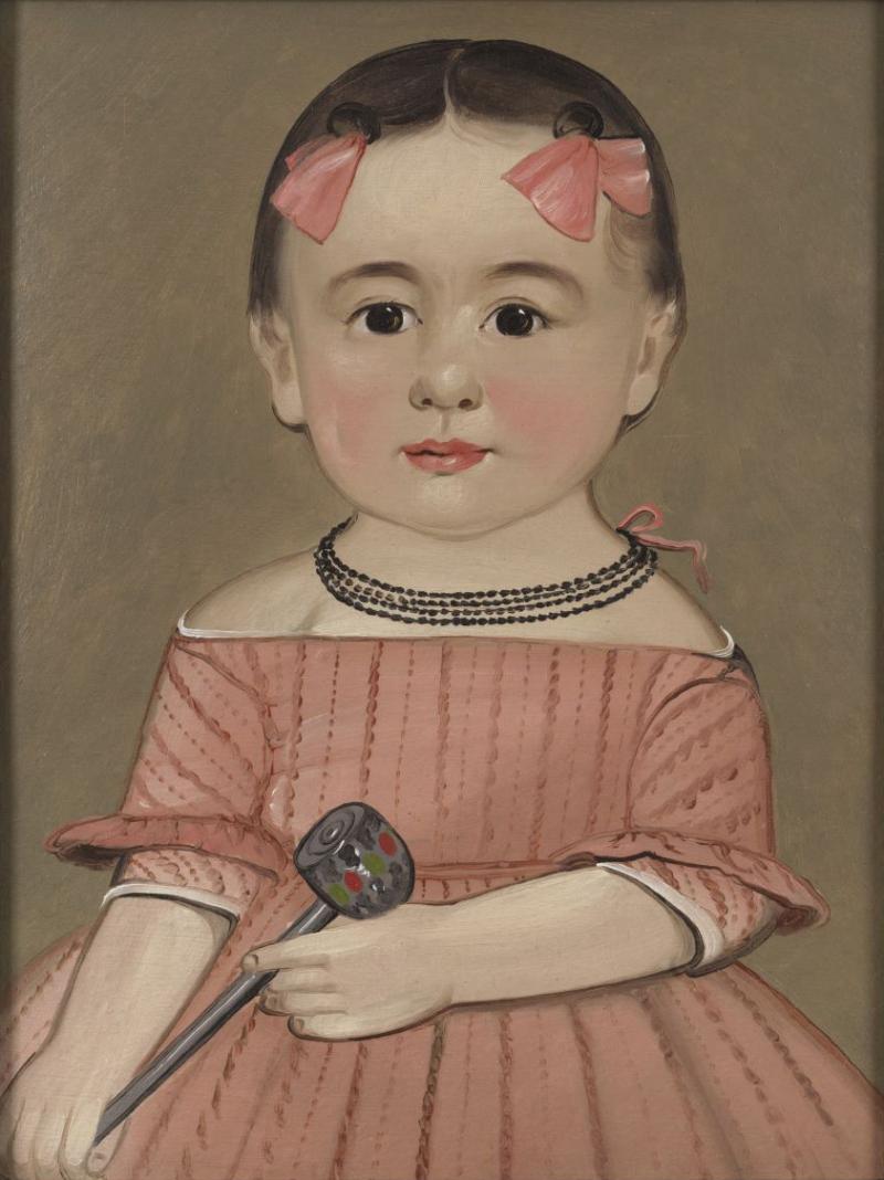 William Matthew Prior Young Girl in a Pink Dress Holding a Rattle