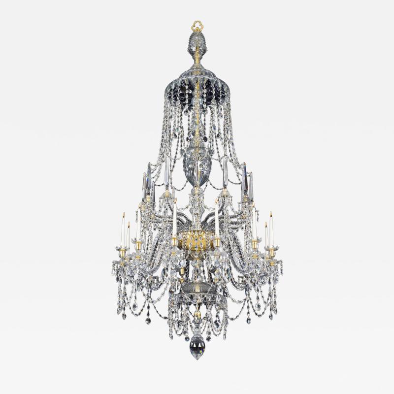 William Parker A HIGHLY IMPORTANT 12 LIGHT ENGLISH CUT GLASS GEORGE III CHANDELIER