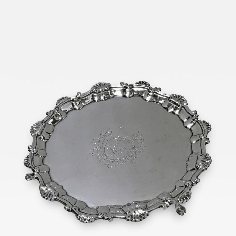 William Robert Peaston Georgian Silver Salver London 1757 William Robert Peaston