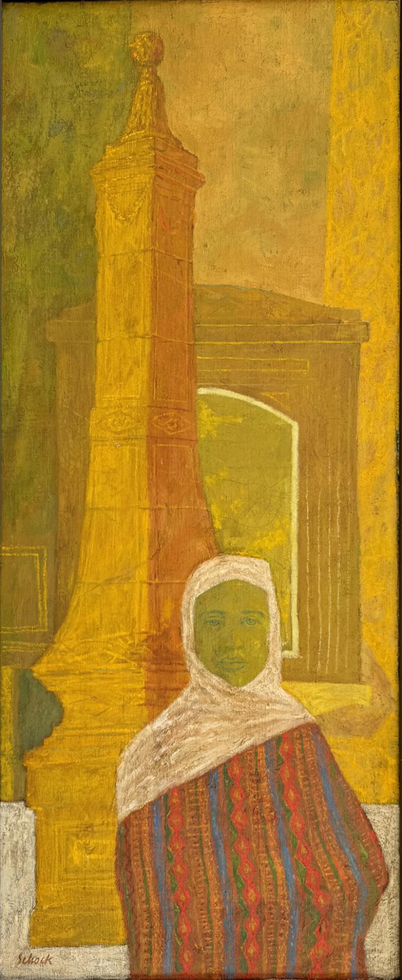 William Schock Obelisk Muslim Woman Hijab Mid Century Architectural Forms Brazilian Artist