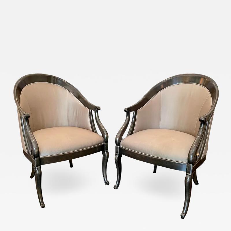 William Switzer Charles Pollock for William Switzer Charles X Style Tub Chairs a Pair