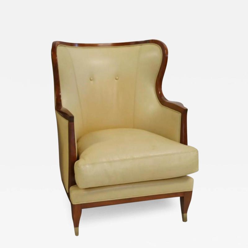 William Switzer Lucien Rollin Collection for William Switzer Leather Wingback Armchair