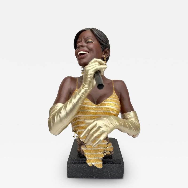 Willitts Designs International Gold Lady Jazz Singer Sculpture