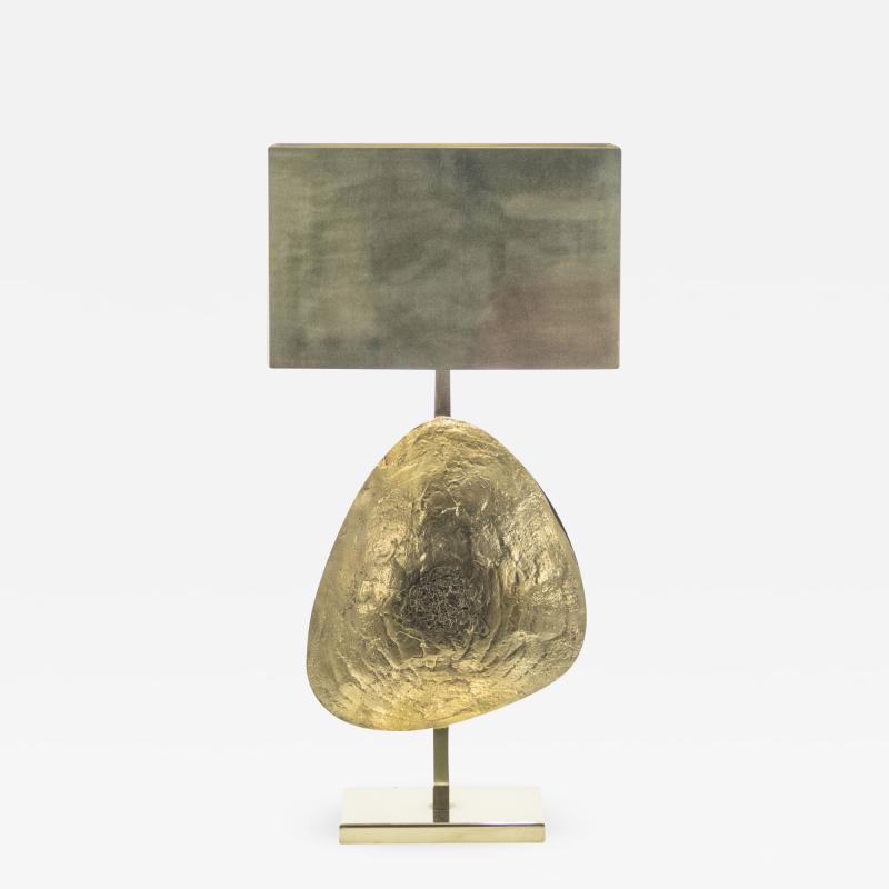 Willy Daro Large Belgian Willy Daro table lamp in brass and bronze 1970s