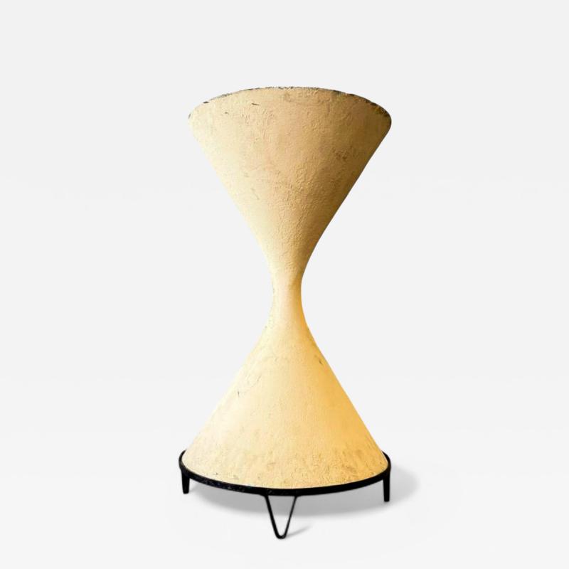 Willy Guhl Hour Glass shaped Planter in Fiber Cement with Iron Base Willy Guhl