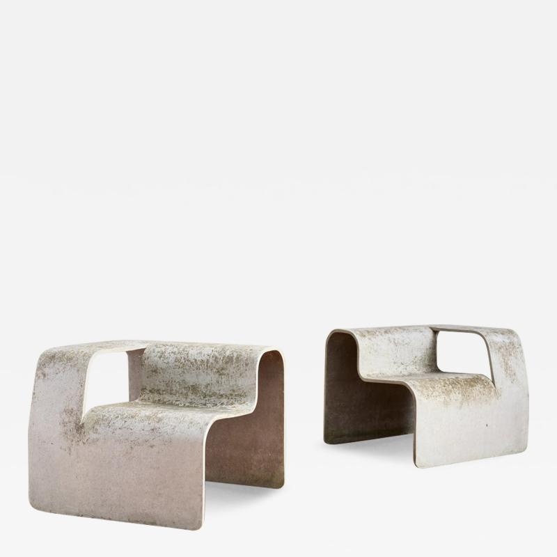 Willy Guhl Pair of Willy Guhl Concrete Floating Chairs