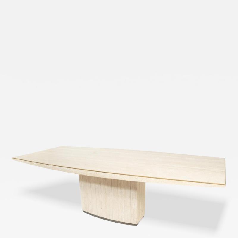 Willy Rizzo Mid Century Modern Travertine Dining Table by Willy Rizzo 1970s