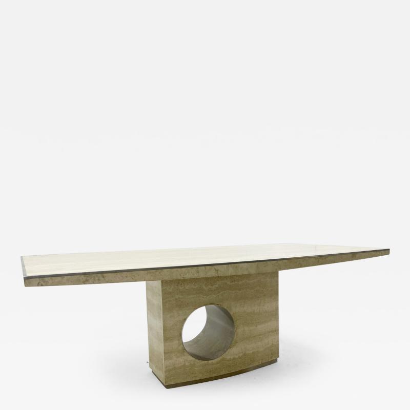 Willy Rizzo Mid Century Modern Travertine Dining Table by Willy Rizzo