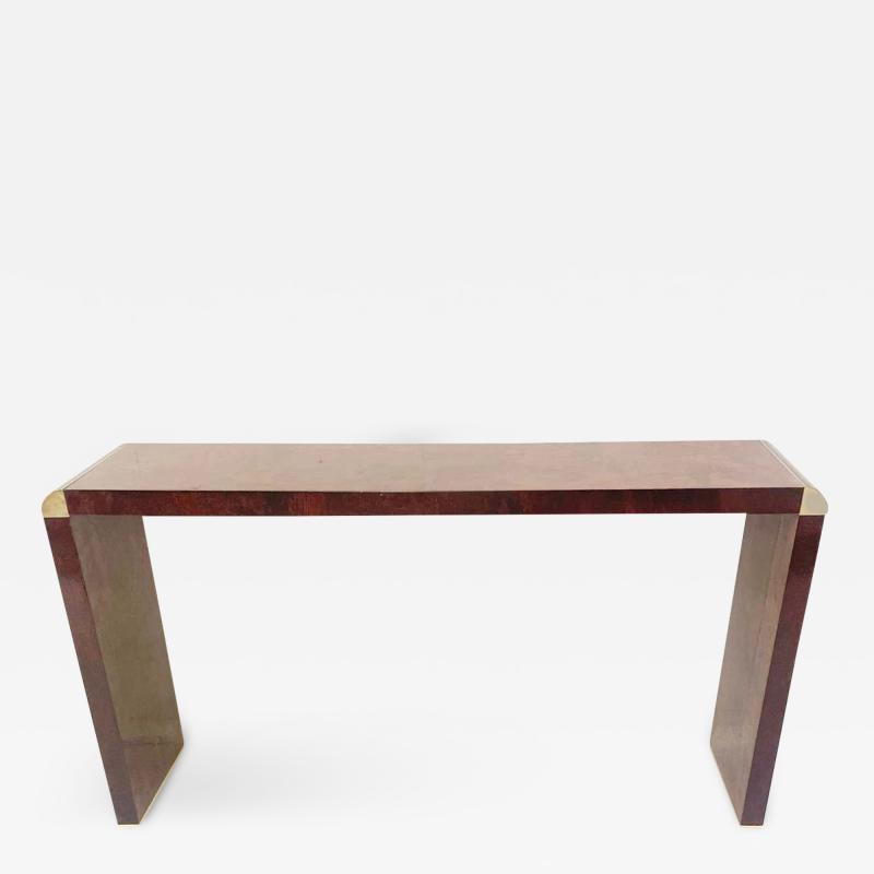 Willy Rizzo Mid Century Wooden Console Table by Willy Rizzo