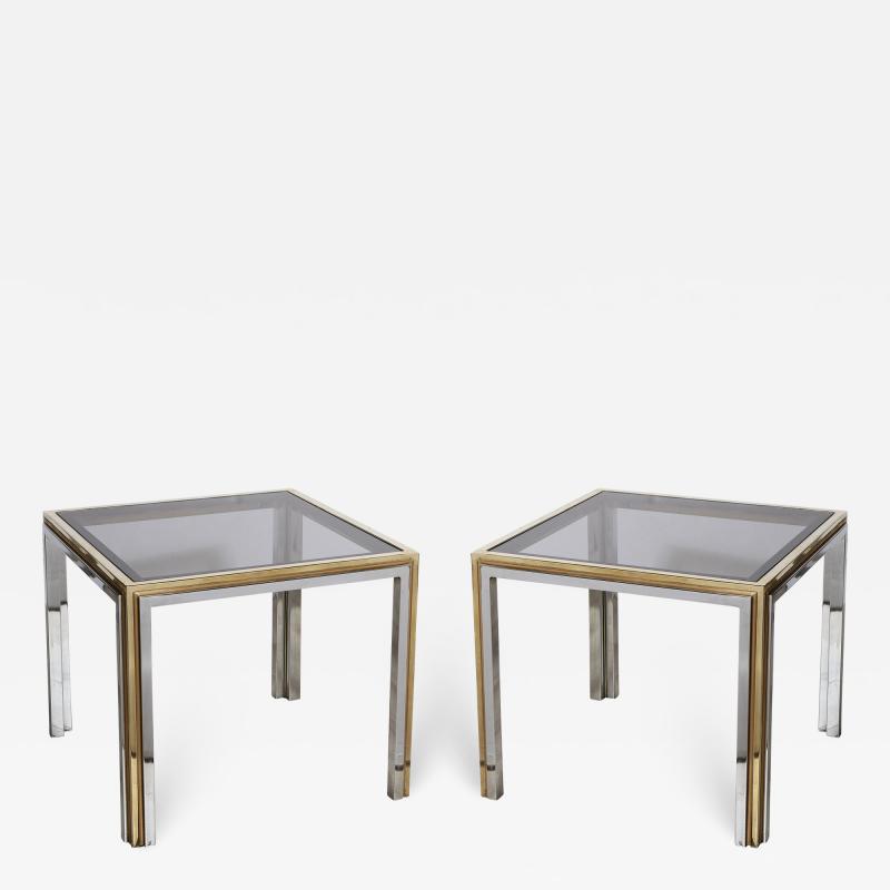 Willy Rizzo Pair of Italian Polished Steel Tables