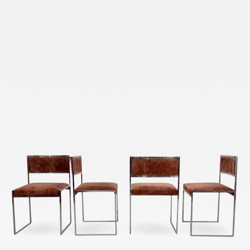 Willy Rizzo Set of Four Dining Chairs by Willy Rizzo