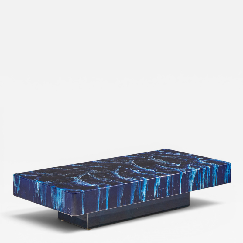 Willy Rizzo Willy Rizzo Mid Century Faux Marble Coffee Table