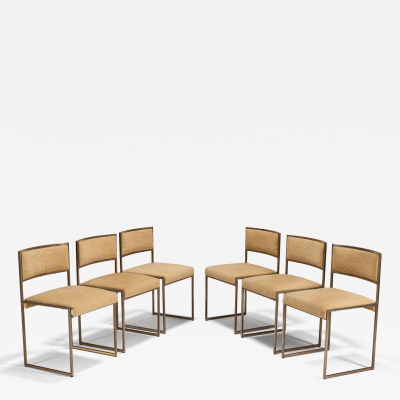 Willy Rizzo Willy Rizzo Set of Six Dining Room Chairs Italy 1970s