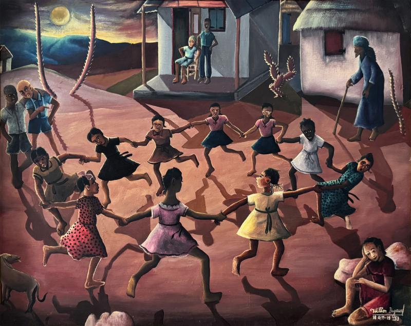 Wilson Bigaud Haitian Surrealism Children in a Swirling Dance