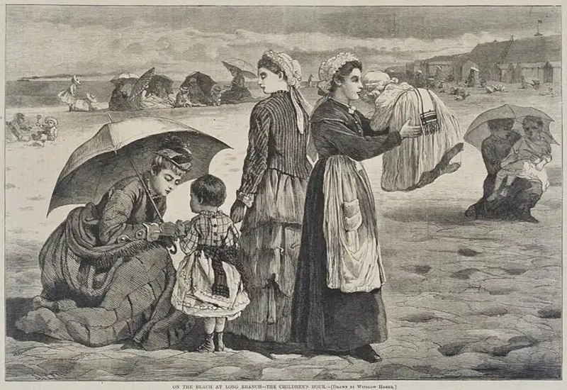 Winslow Homer 19th Century Wood Engraving On the Beach 