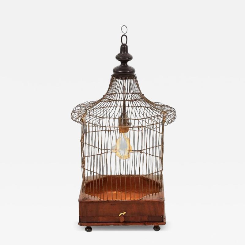 Wirework and Marquetry Birdcage Lantern
