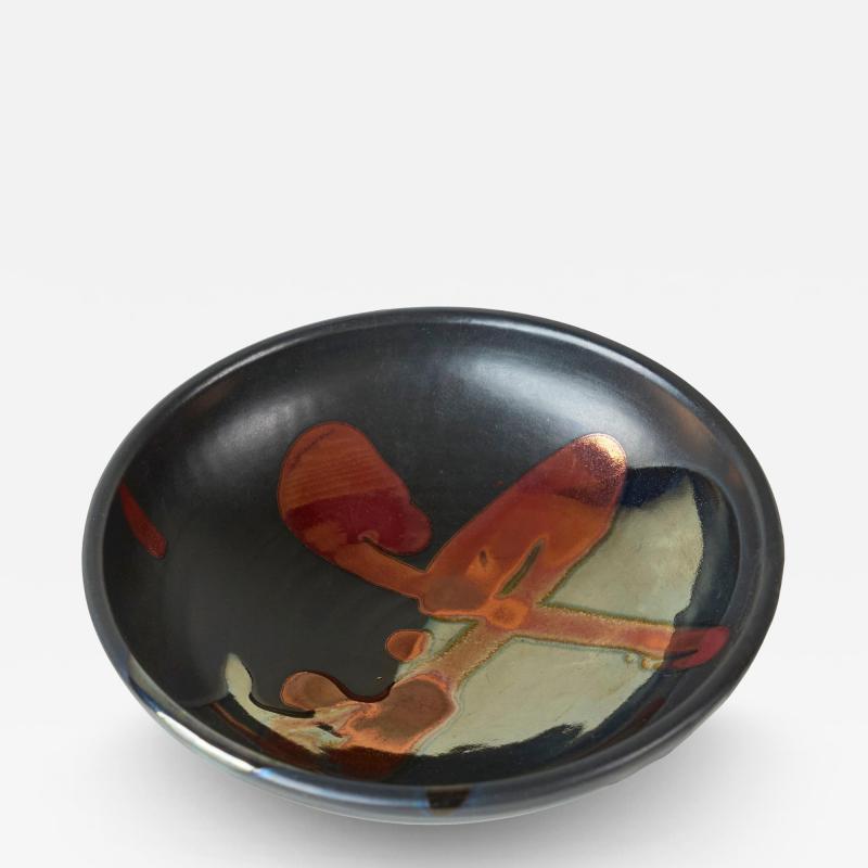 Wonderful Japanese Showa Era Lustre Glazed Studio Pottery Bowl 1960s