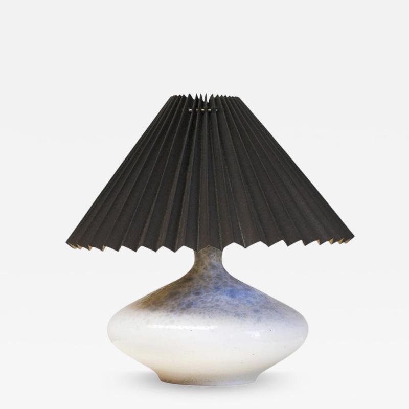 Wonderful Mid Century Studio Pottery Table Lamp with Pliss Shade 1960s