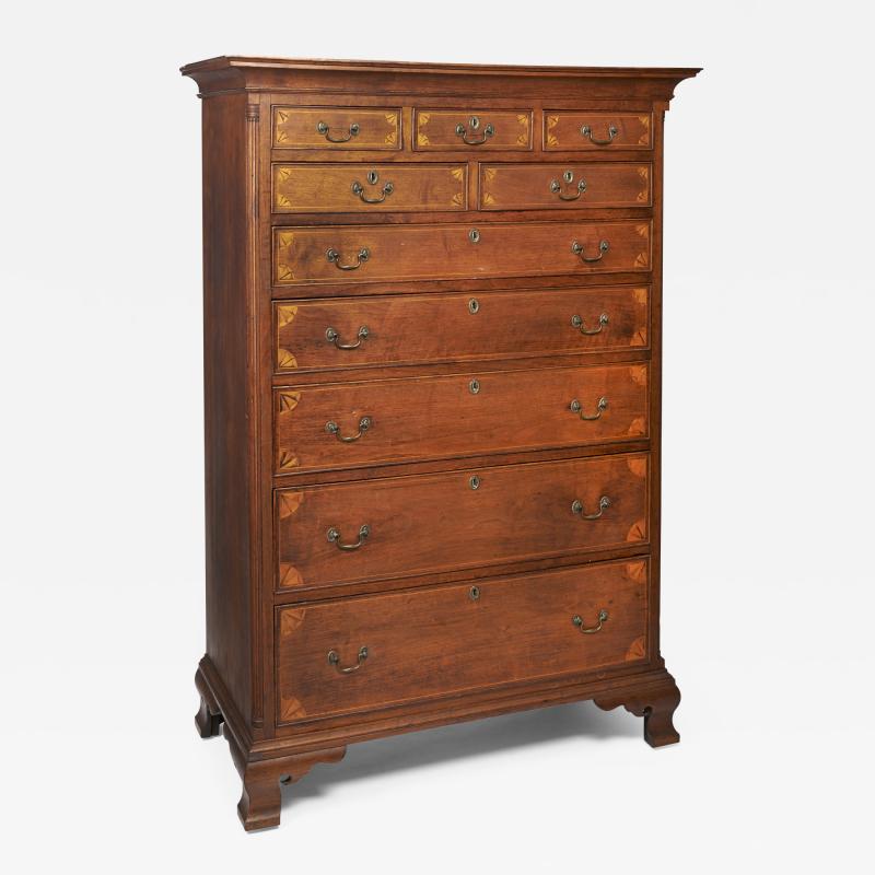 Wonderfully Inlaid Chester County Tall Chest