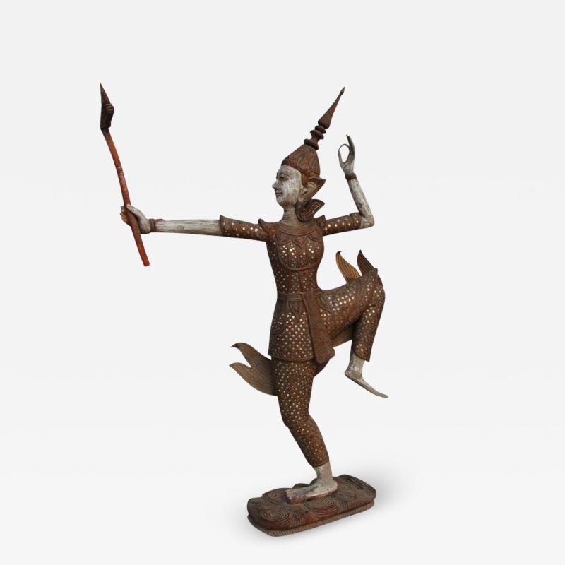 Wood Thai Dancer Statue