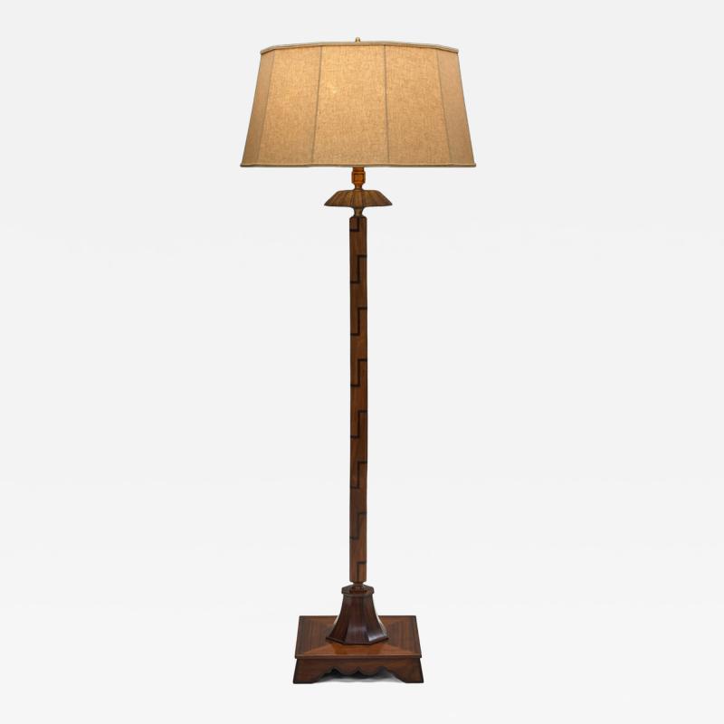 Wood and Bronze Swedish Grace Floor Lamp Sweden ca 1920s