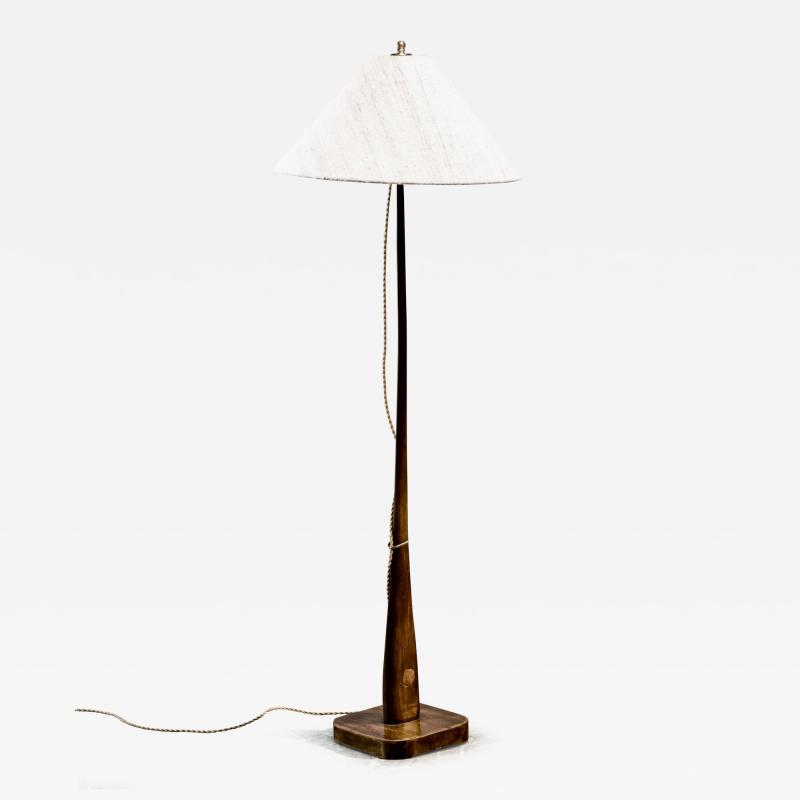 Wooden floor lamp