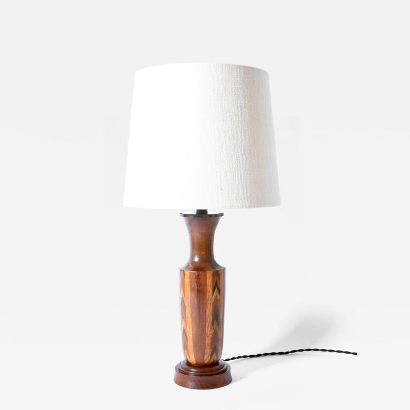 Wooden marquetry table lamp 1960s 