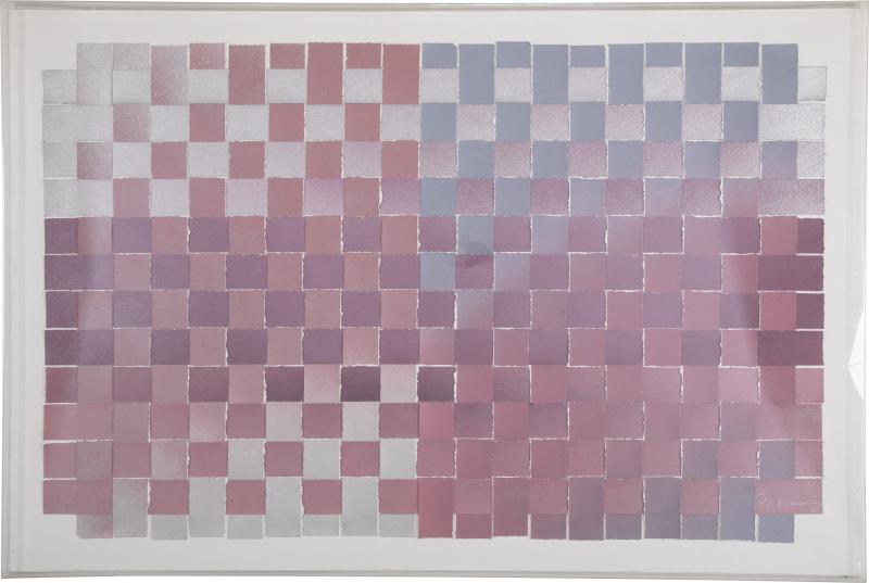 Woven Motif Rice Paper Work Signed P J Swanson 85