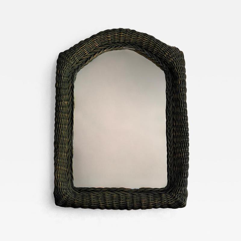 Woven Rattan Mirror 1970s