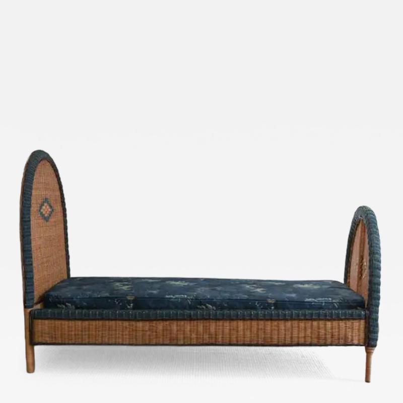 Woven Rattan Single Bed 1980