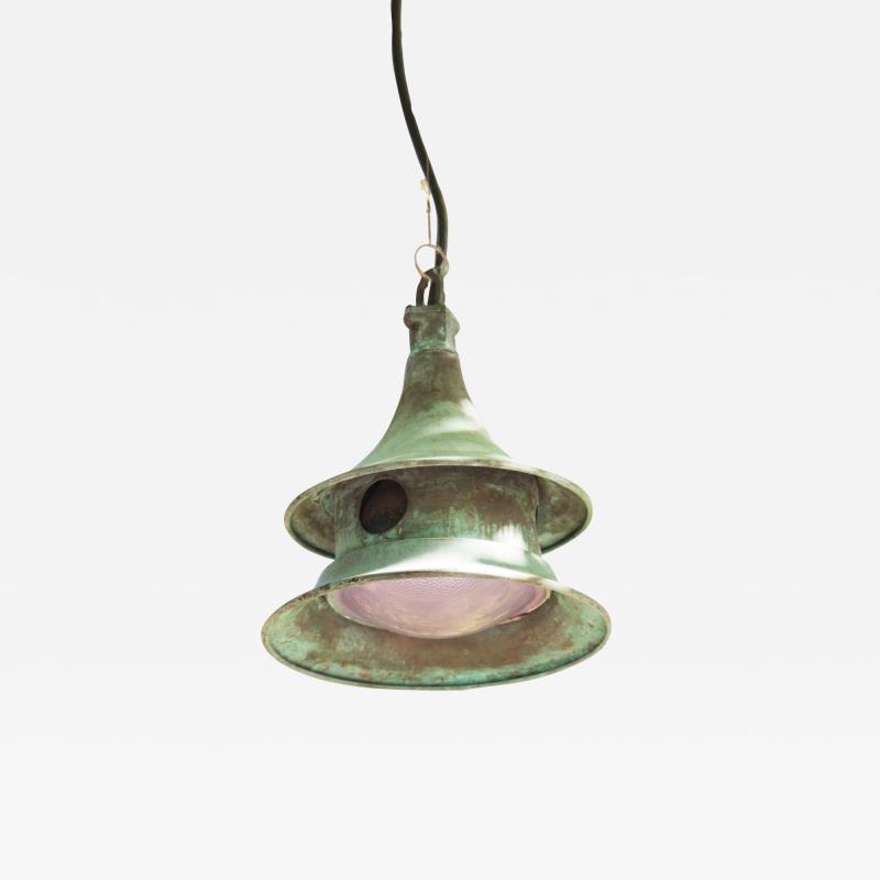 Wren House Outdoor Suspension Lamp in Verdigris Copper