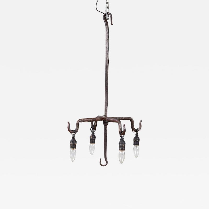 Wrought Iron Hanging Hook Chandelier