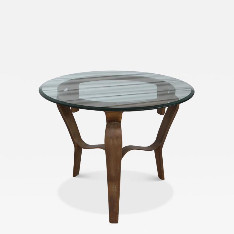 Wrought Iron Round Coffee Table with Glass Top