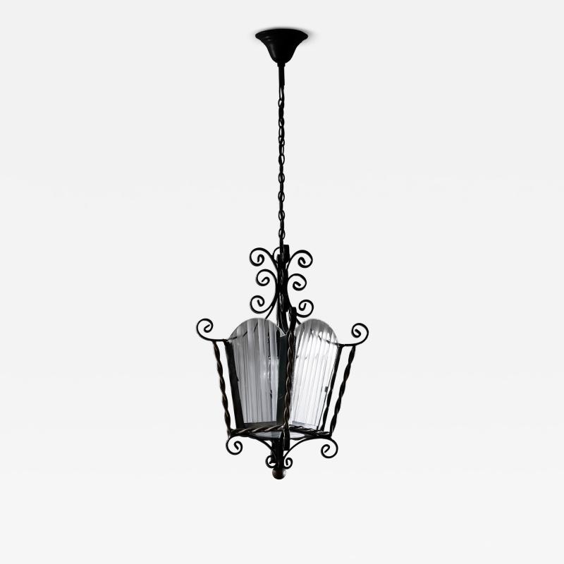 Wrought iron lantern pendant