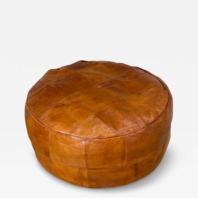 XL Patchwork Leather Pouf Ottoman Style De Sede 1980