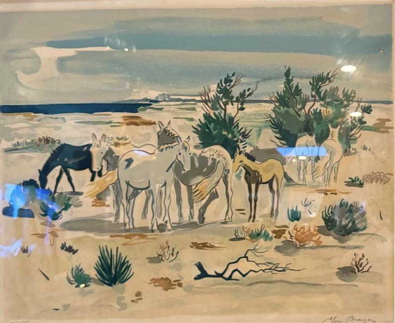 YVES BRAYER WILD HORSES IN CAMARGUE IN PROVENCE SIGNED LITHOGRAPH