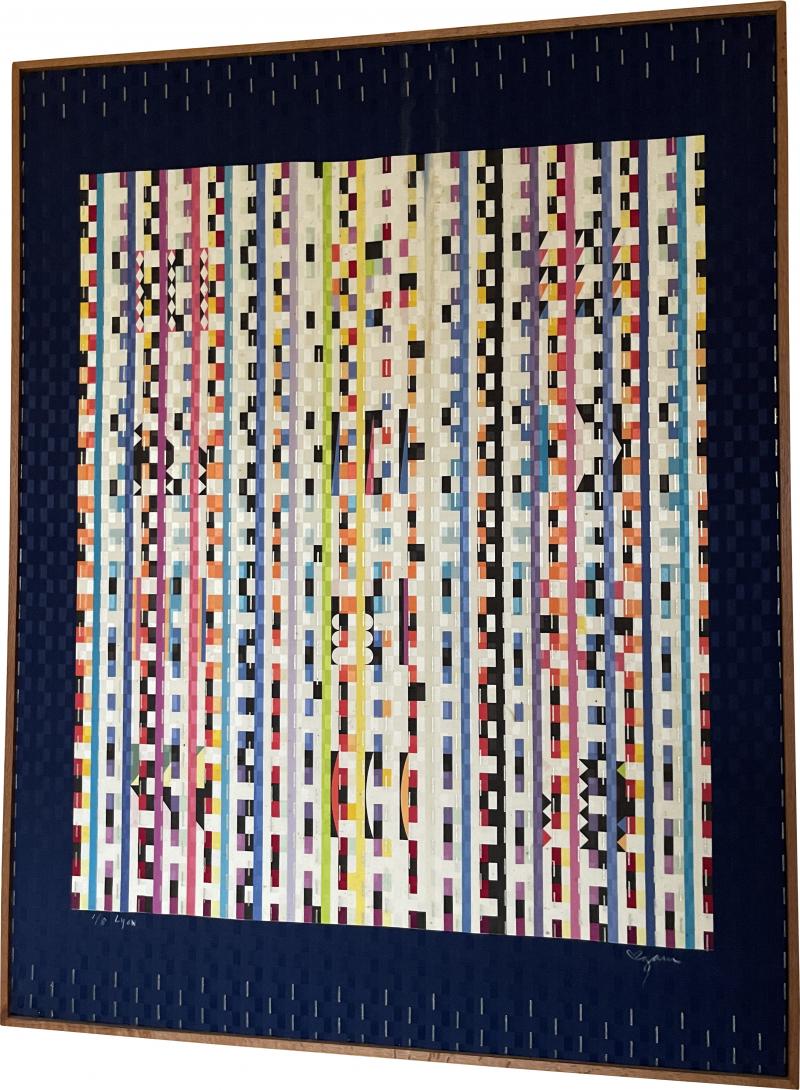 Yaacov Agam 1981 Silk tapestry by Yaacov Agam