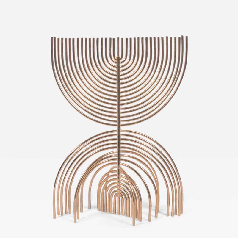 Yaacov Agam Menorah Yaakov Agam Kinetic Gold Plated Sculpture