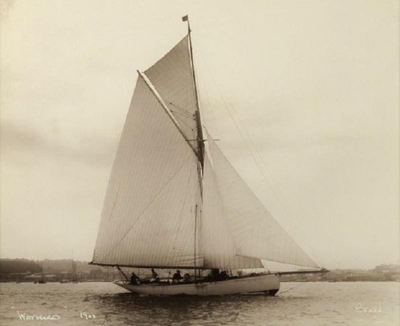 Yacht Wayward early silver gelatin photographic print by Beken of Cowes