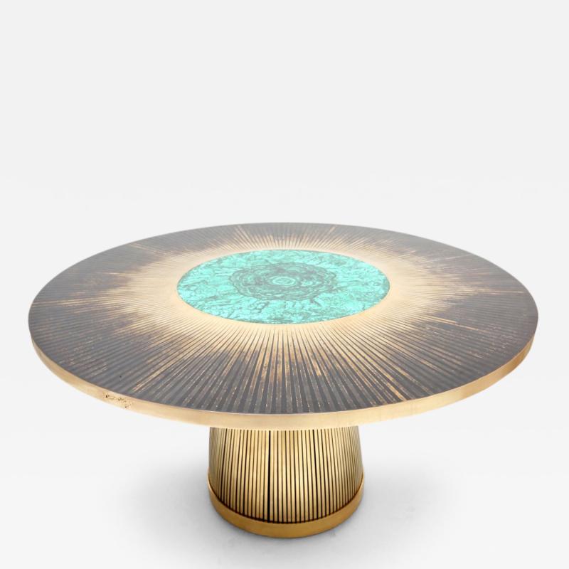 Yann Dessauvages Malachite and Brass Dining Table by Dessauvages