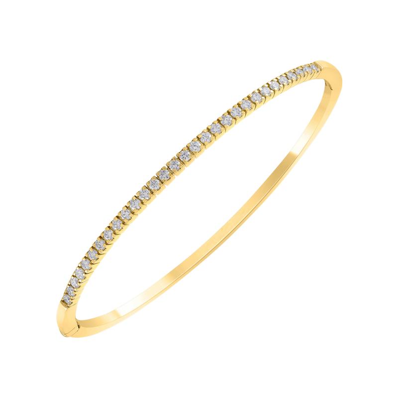 Yellow Gold Diamond Hinge Bangle Bracelet