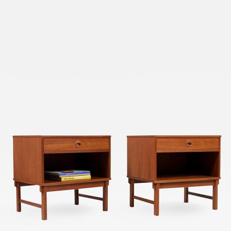 Yngve Ekstr m Mid Century Modern Teak Night Stands by Yngve Ekstrom for Dux