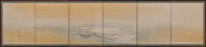 Yokoyama Seiki Japanese Screen 19th Century Reflections of the Moon