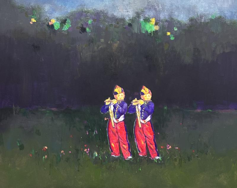 Yoon Kyung Kim Boys Playing Flute