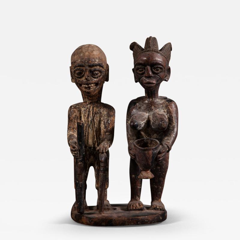 Yoruba West African Sculpture of Ancestor Couple